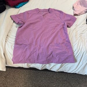 Jaanuu Purple Mauve Scrub Women's Top Size Medium Nurse Nursing